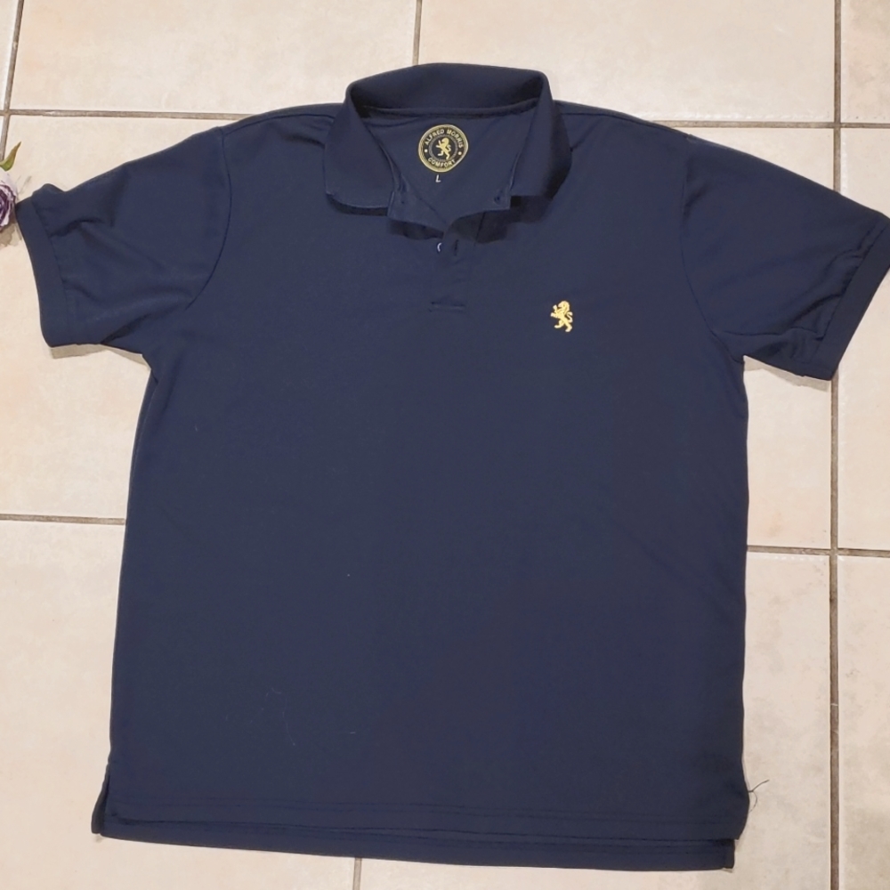Alfred Morris NWOT Polo Shirt Mens Navy Blue Large